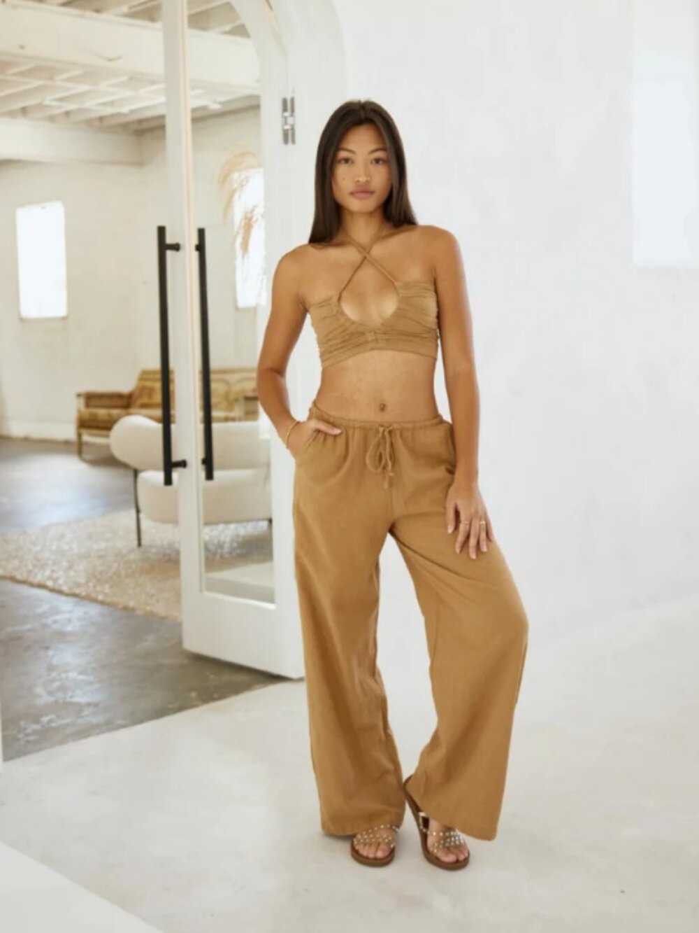 Blanco by Nature Mocha Chiara Pants